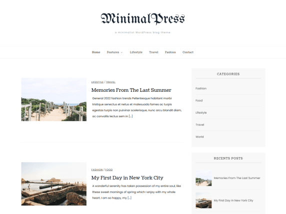 MinimalPress theme