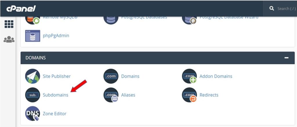 1. Set up a subdomain in cPanel.