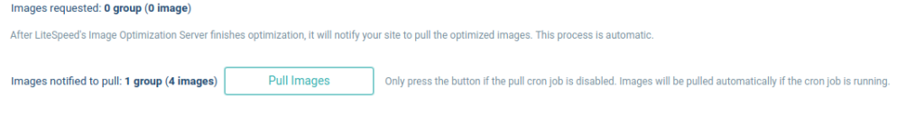 When an image is finished, you will see the following new button: