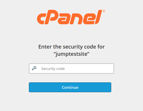 Enter the security code for "jumptestsite"