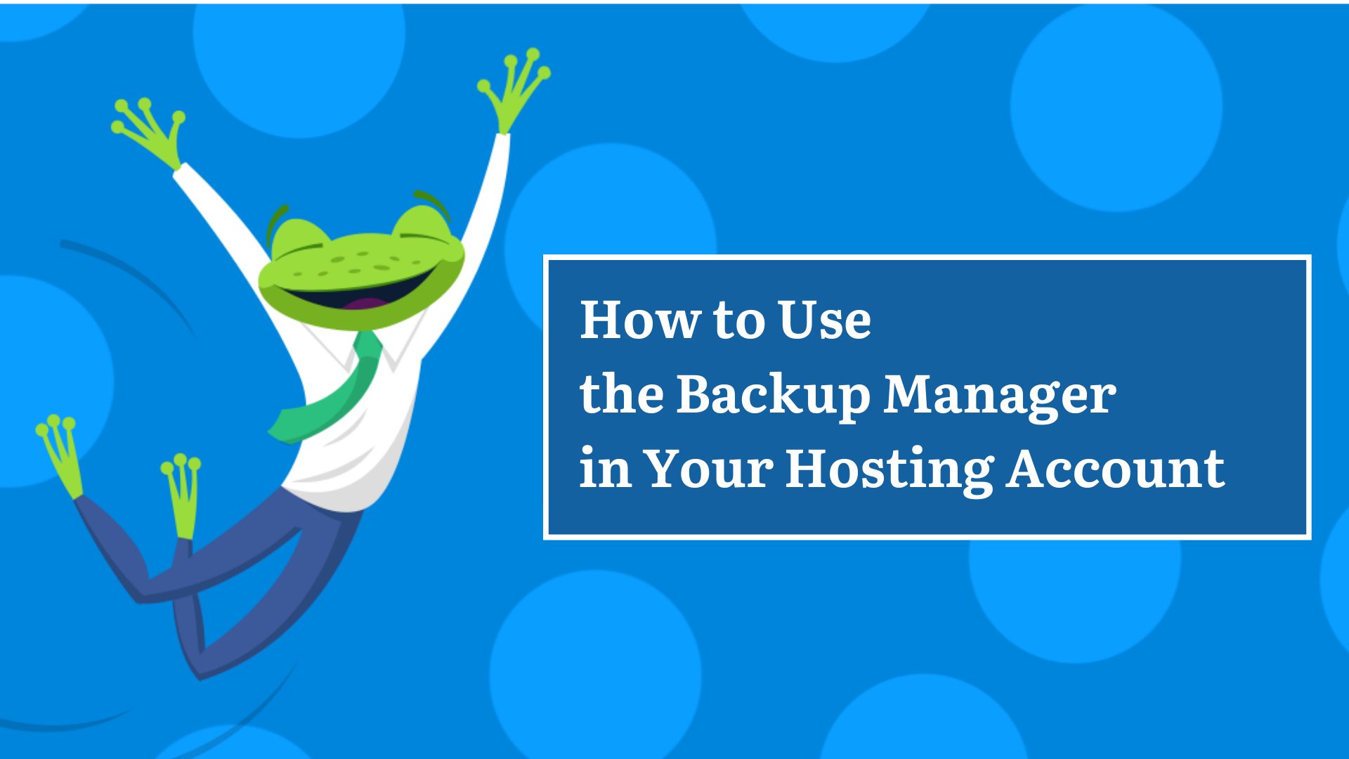 How to Use the Backup Manager in Your Hosting Account